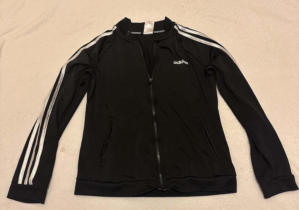 adidas Women's Tricot Full-Zip Track Jacket with Silver Stripes